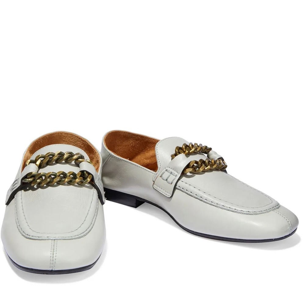 Isabel Marant Firlee chain-embellished leather collapsible-heel loafers